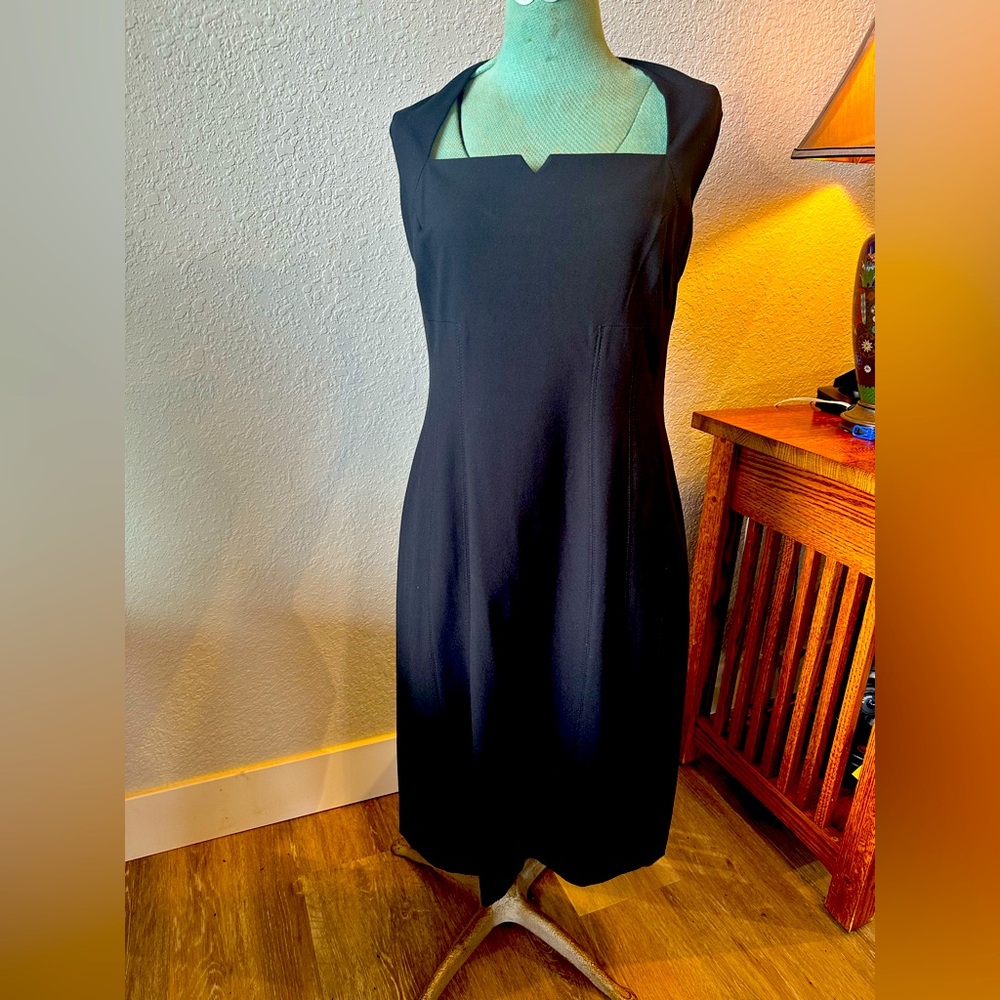 Boston Proper Black with animal print lined Dress
